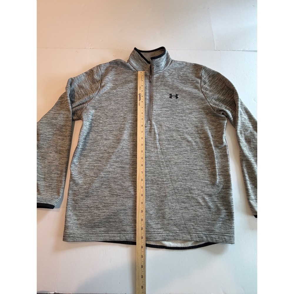Under Armour Mens Grey Space Dye Fleece Lined Quarter Zip Pullover Large LG - Picture 4 of 7